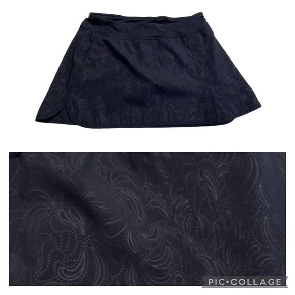 Tek Gear Black Paisley Front Pleat Skort Sz S - Picture 1 of 8